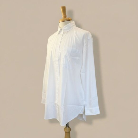 J.Crew Oversized White Button-Up Shirt NWT Size M - Picture 1 of 16